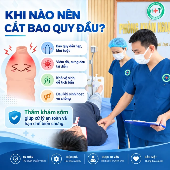 Bác sĩ Phòng khám Ngoại Hà Thành thăm khám cho người bệnh